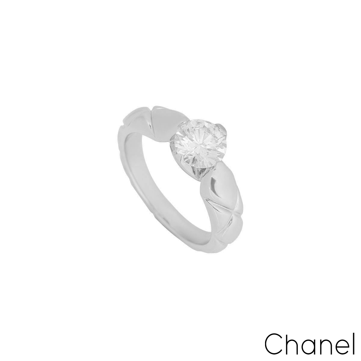 Chanel Platinum Diamond Coco Crush Ring 1.03ct F/VS1